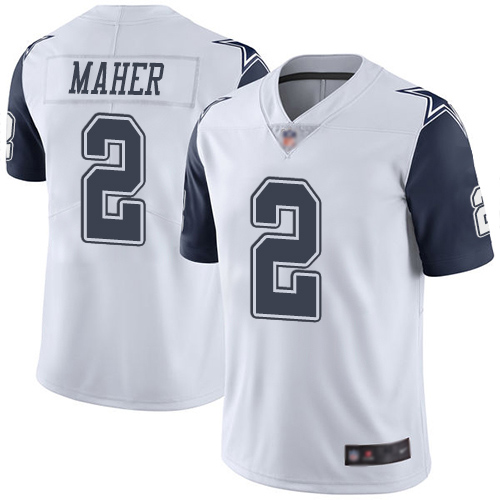 Men Dallas Cowboys Limited White Brett Maher #2 Rush Vapor Untouchable NFL Jersey